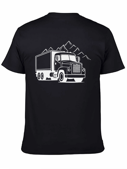 Truck and Mountain Graphic Tee - Black