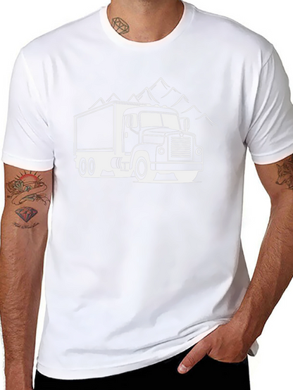 Truck and Mountain Graphic Tee - Black