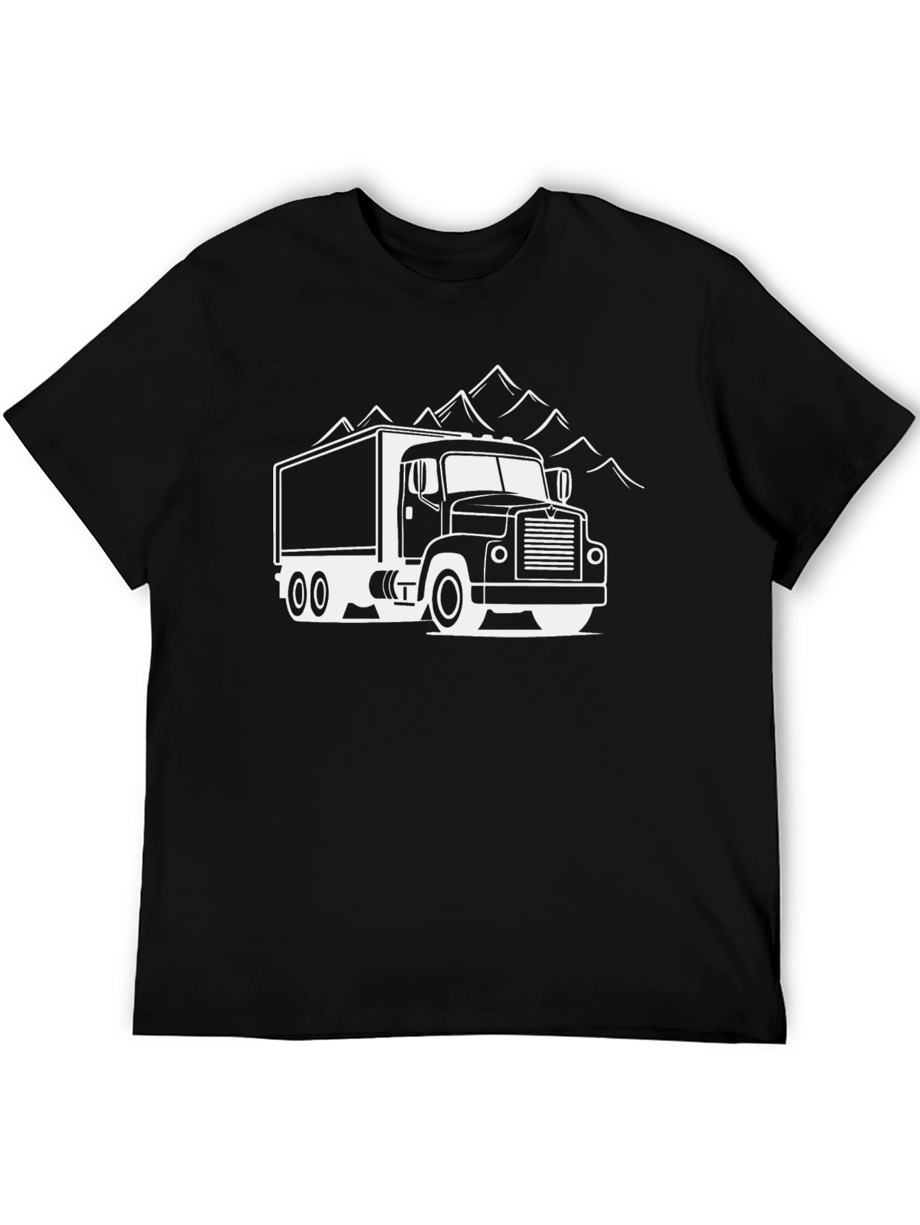 Truck and Mountain Graphic Tee - Black