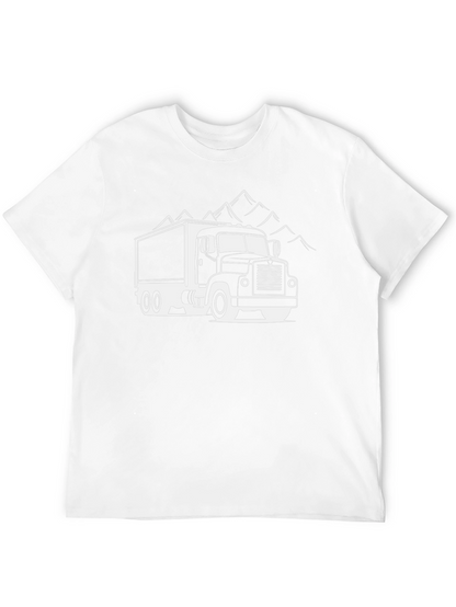 Truck and Mountain Graphic Tee - Black
