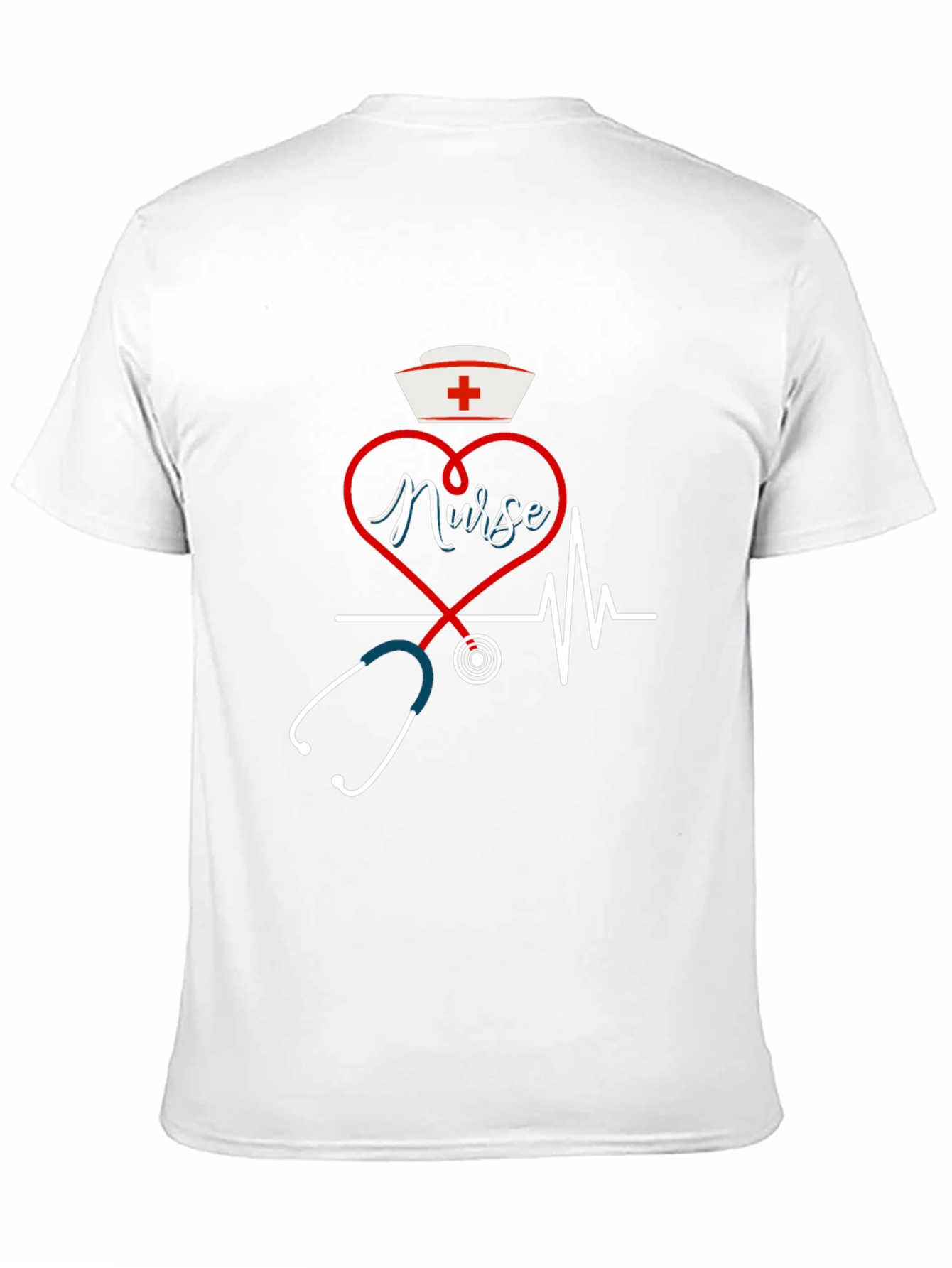 Nurse Heartbeat Stethoscope Graphic T-Shirt