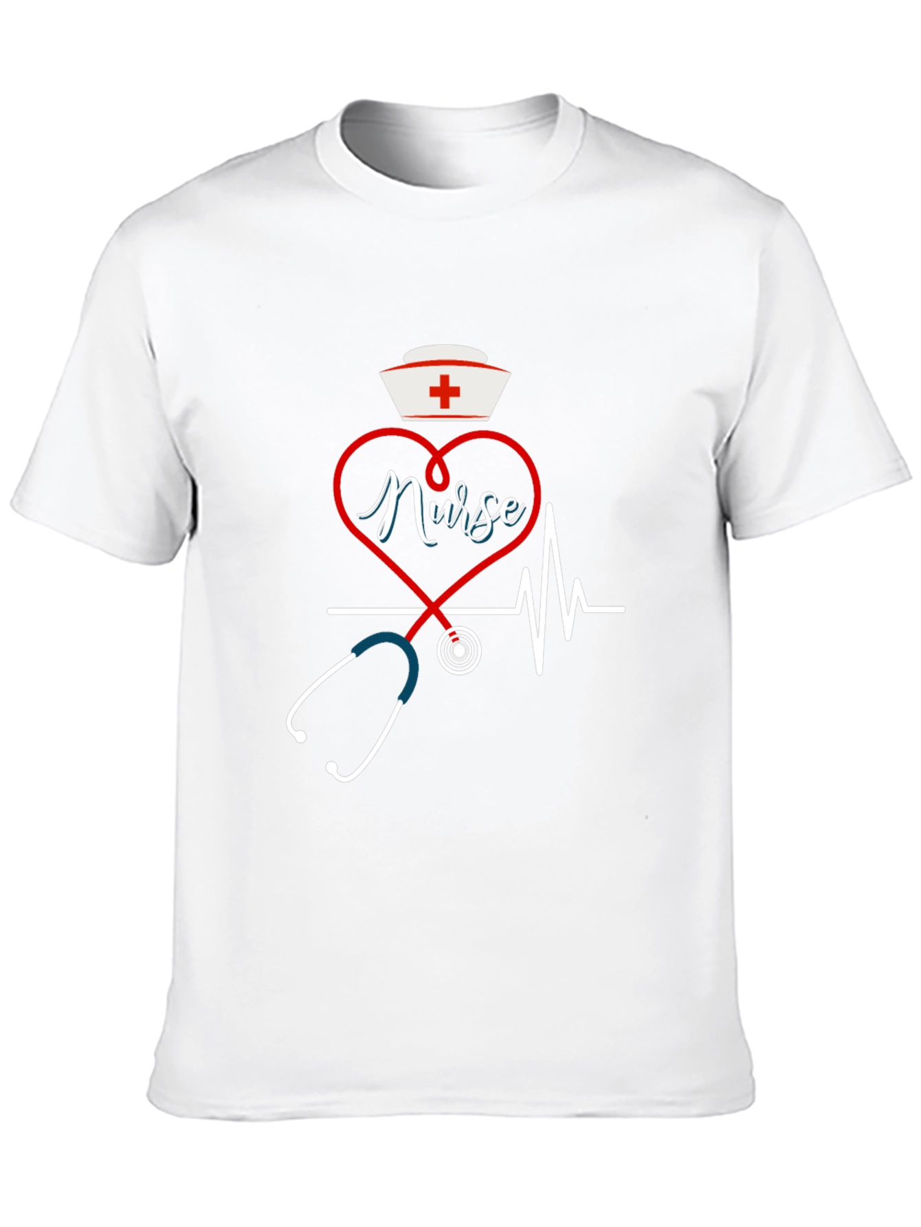 Nurse Heartbeat Stethoscope Graphic T-Shirt
