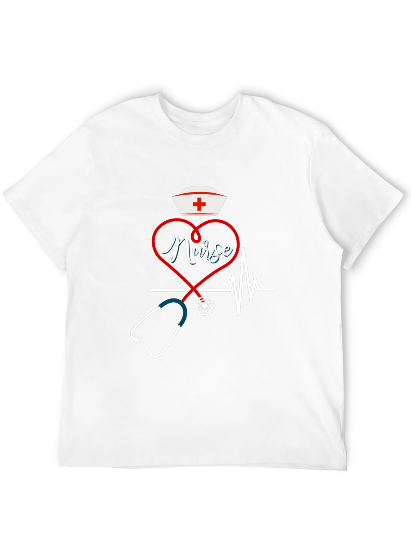 Nurse Heartbeat Stethoscope Graphic T-Shirt