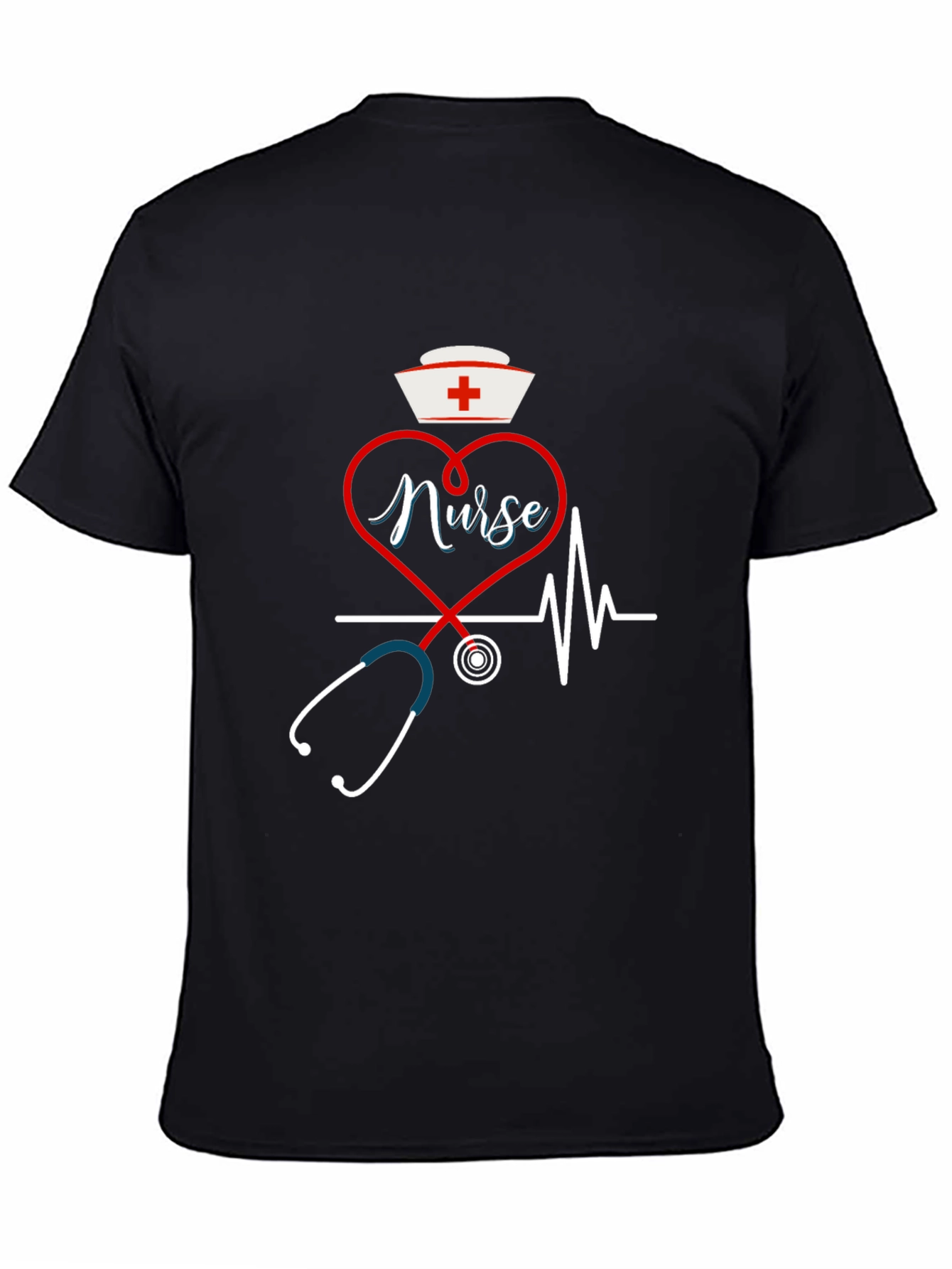 Nurse Heartbeat Stethoscope Graphic T-Shirt