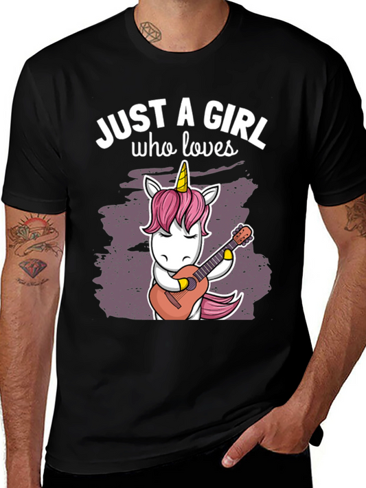 Just a Girl Who Loves Unicorns Guitar T-Shirt