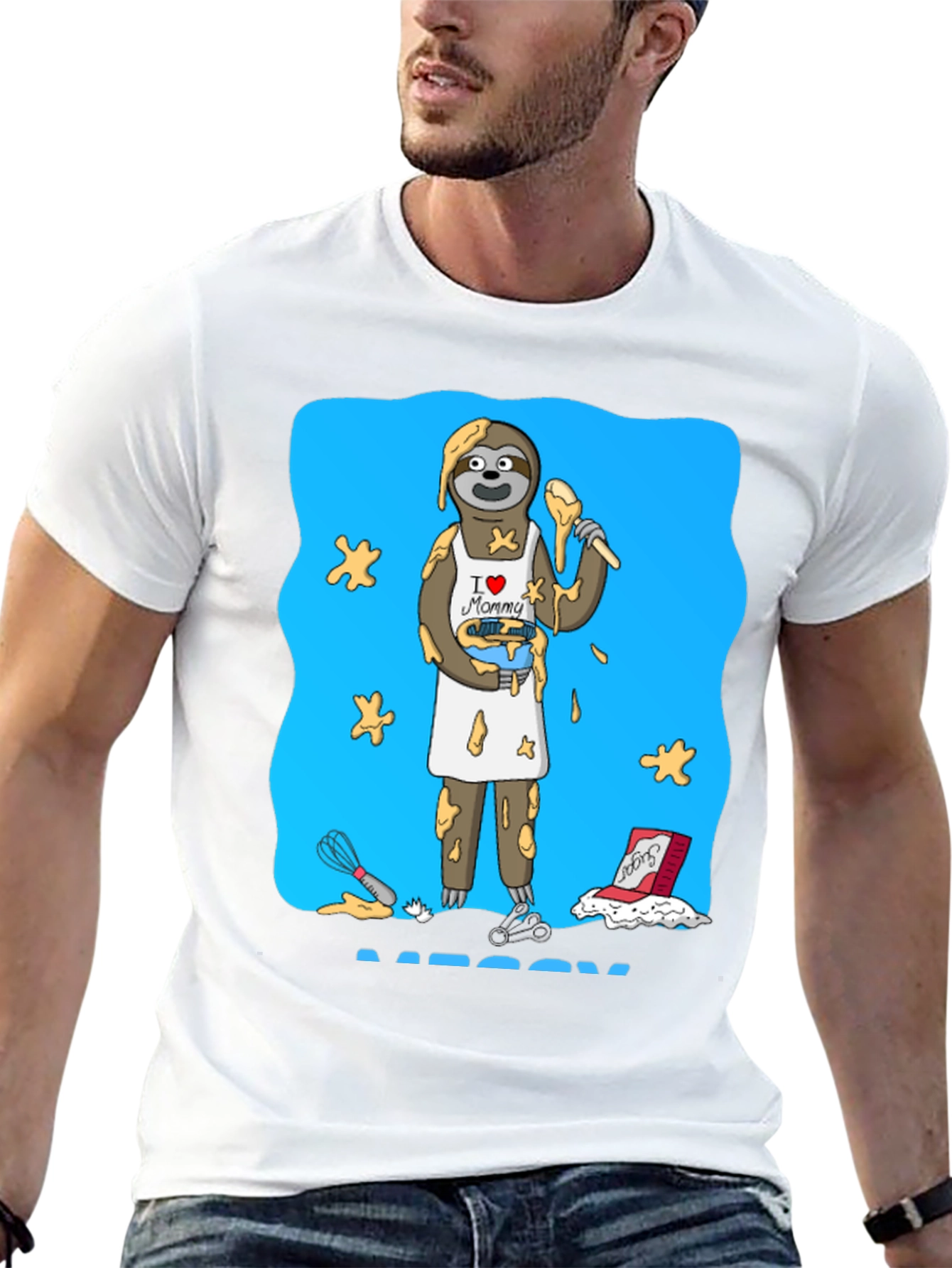 I Love Mommy Sloth Baker T-Shirt