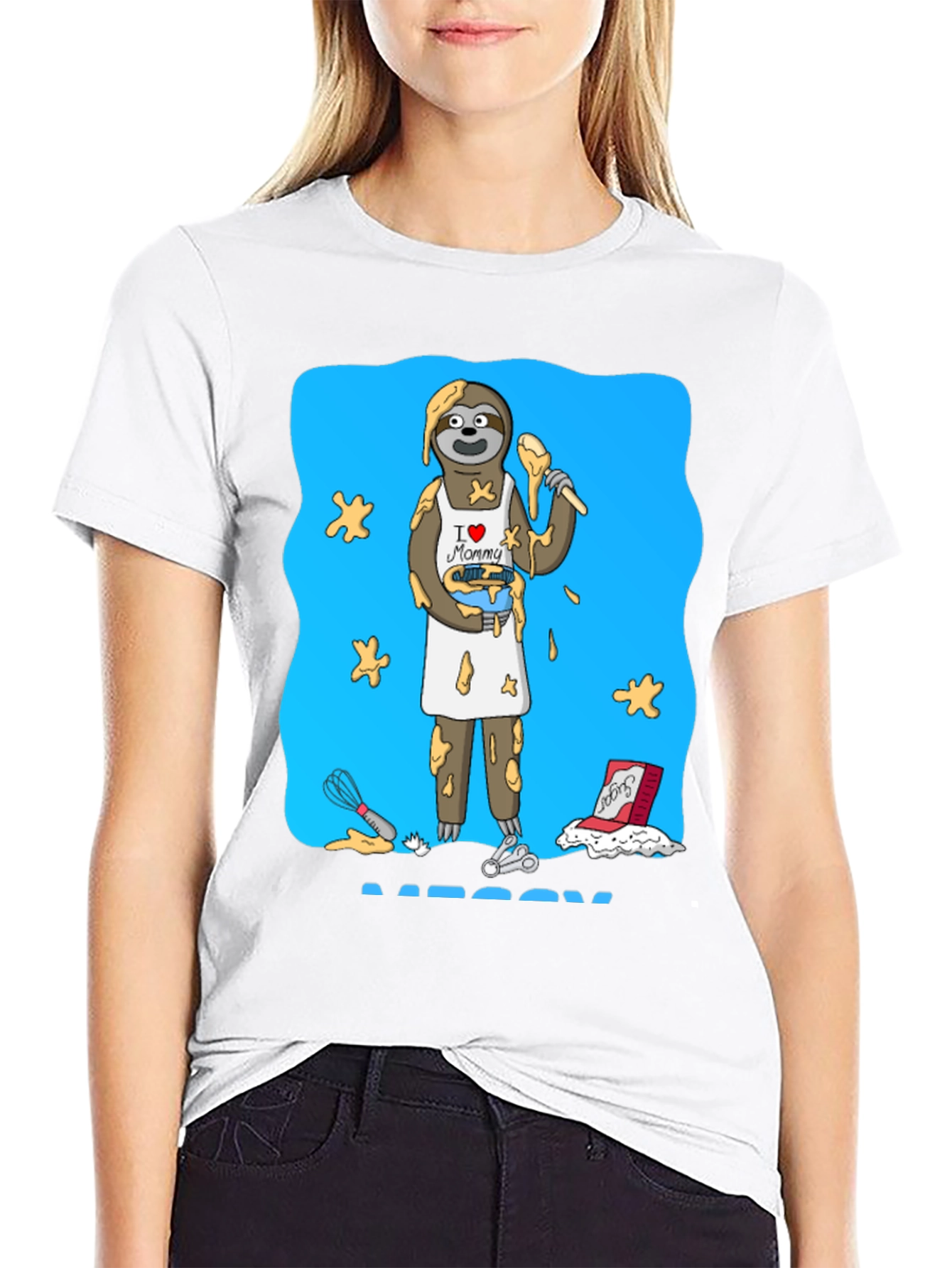 I Love Mommy Sloth Baker T-Shirt