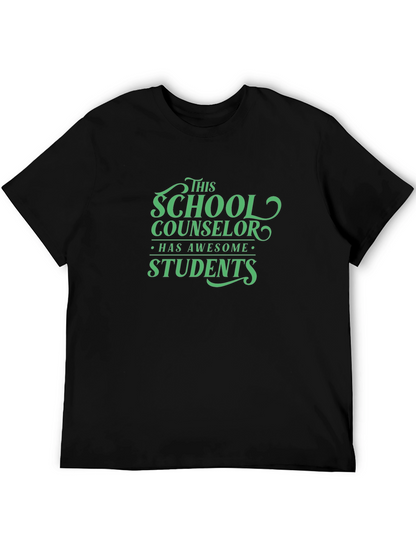 School Counselor Awesome Students Black T-Shirt
