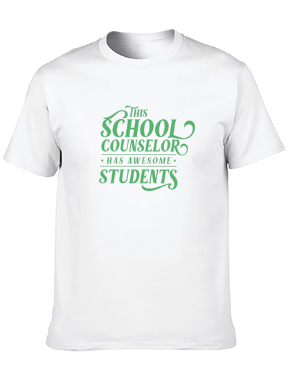 School Counselor Awesome Students Black T-Shirt