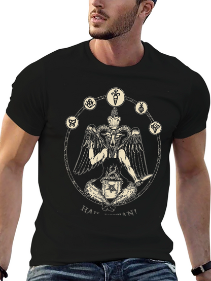 Occult Baphomet Graphic Tee - Black