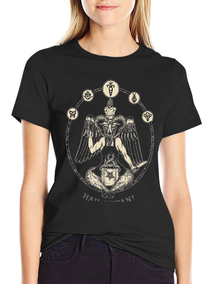 Occult Baphomet Graphic Tee - Black