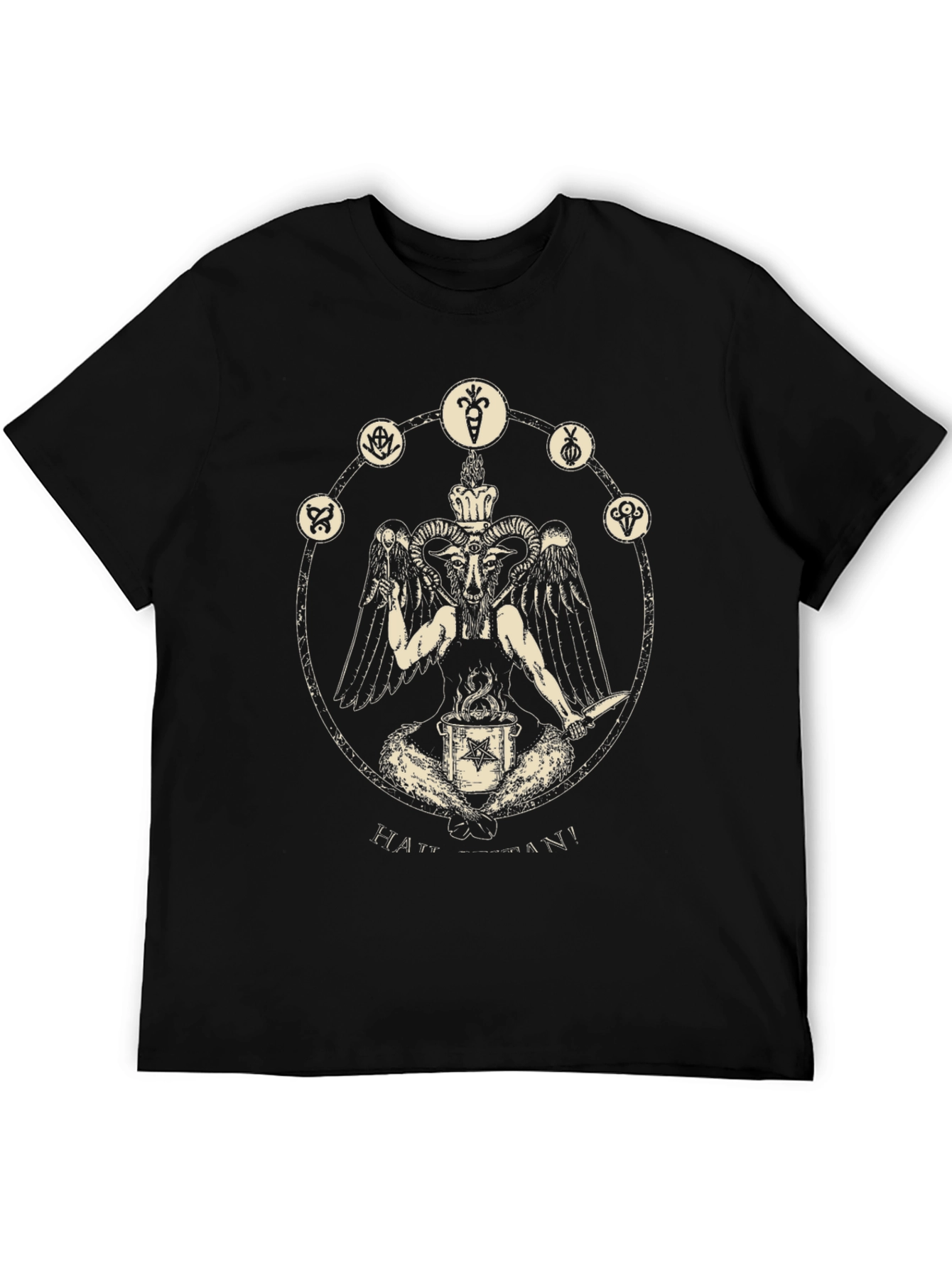 Occult Baphomet Graphic Tee - Black