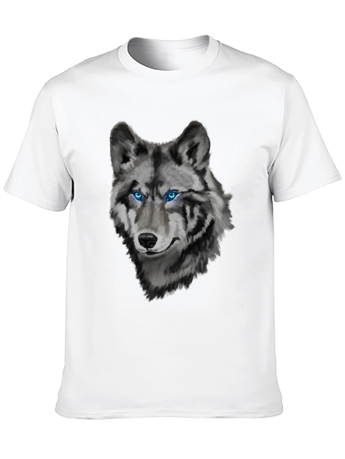 Mens Wolf Graphic Print Crew Neck T-Shirt