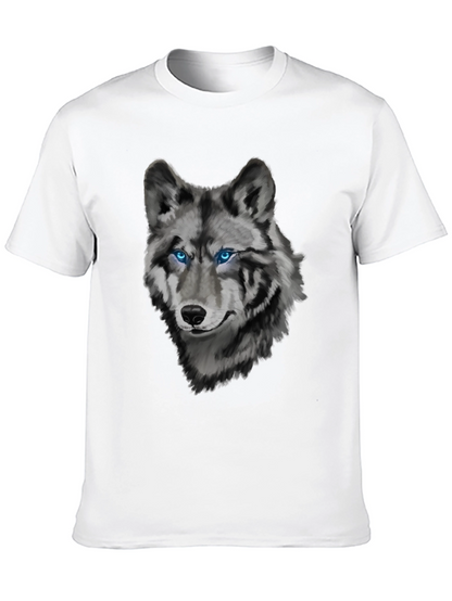 Mens Wolf Graphic Print Crew Neck T-Shirt
