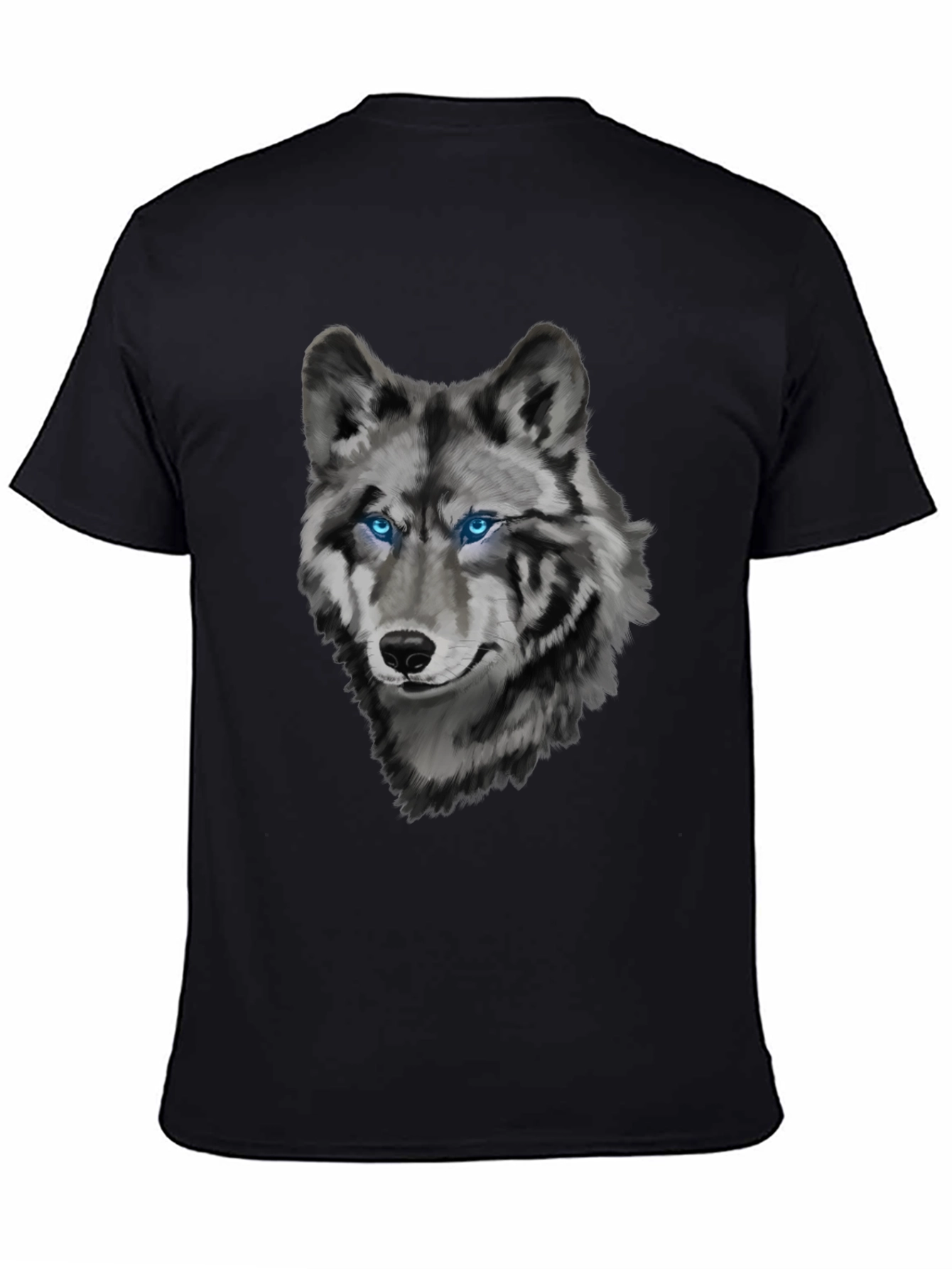 Mens Wolf Graphic Print Crew Neck T-Shirt