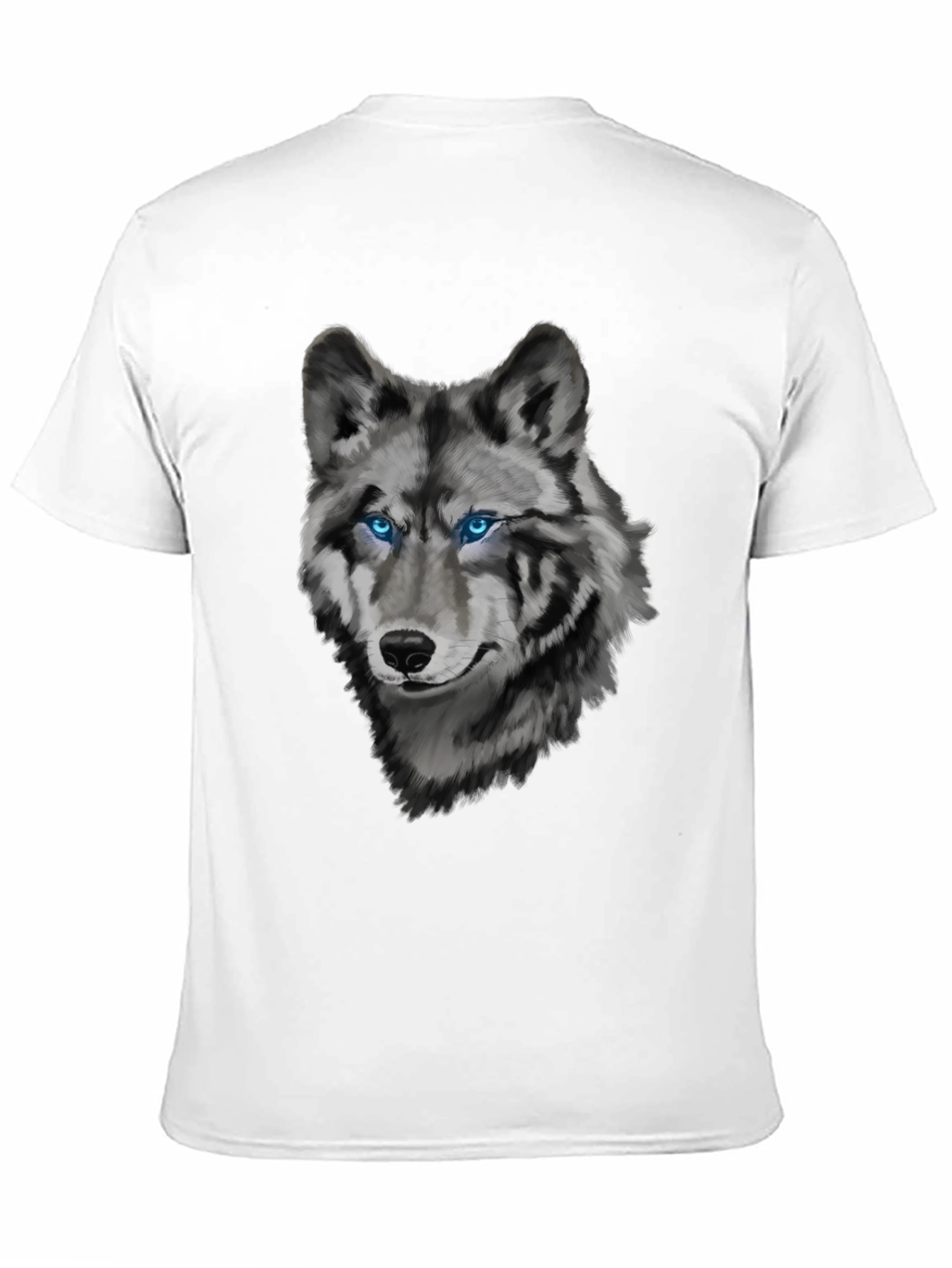 Mens Wolf Graphic Print Crew Neck T-Shirt