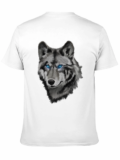 Mens Wolf Graphic Print Crew Neck T-Shirt