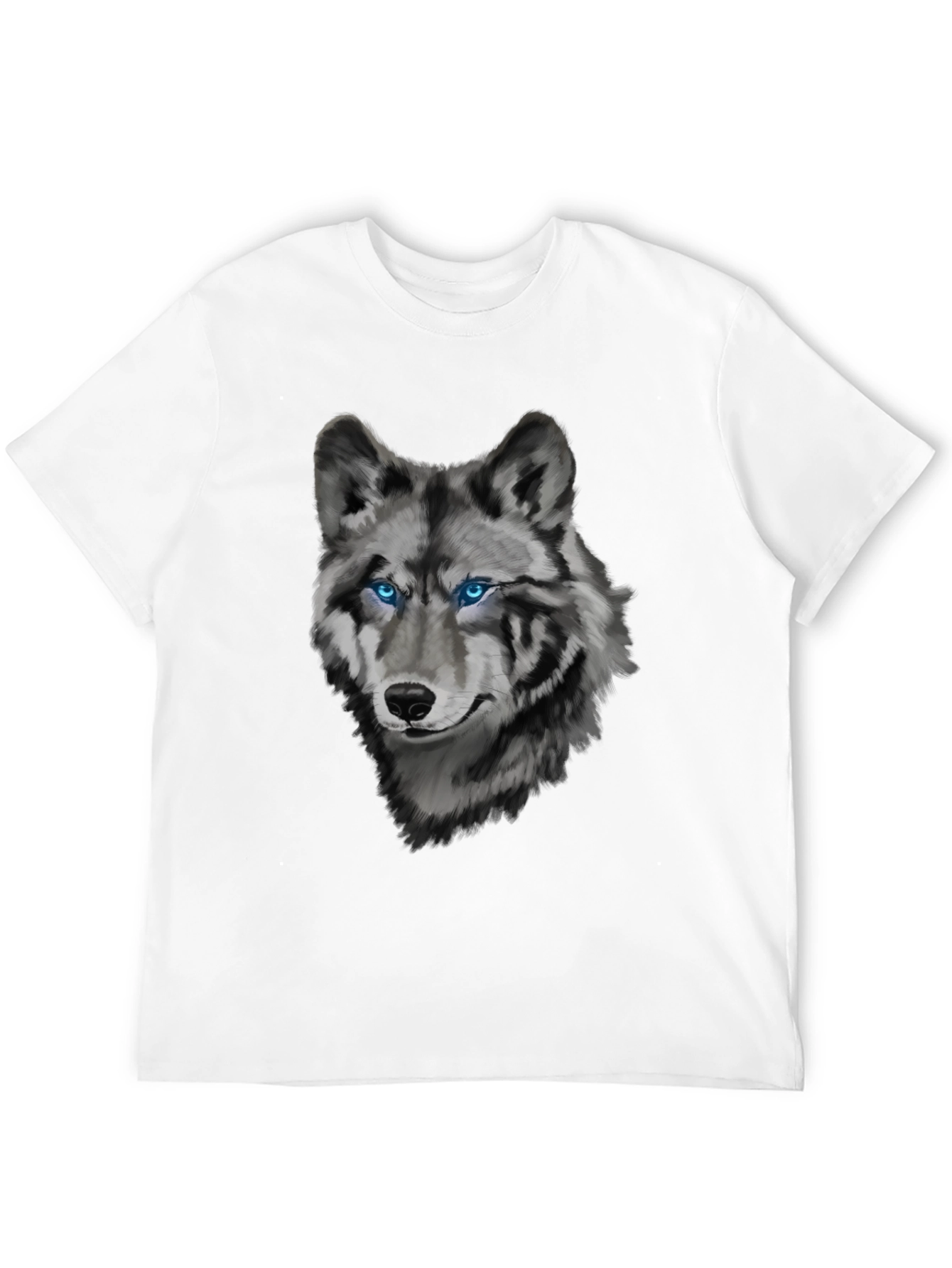 Mens Wolf Graphic Print Crew Neck T-Shirt