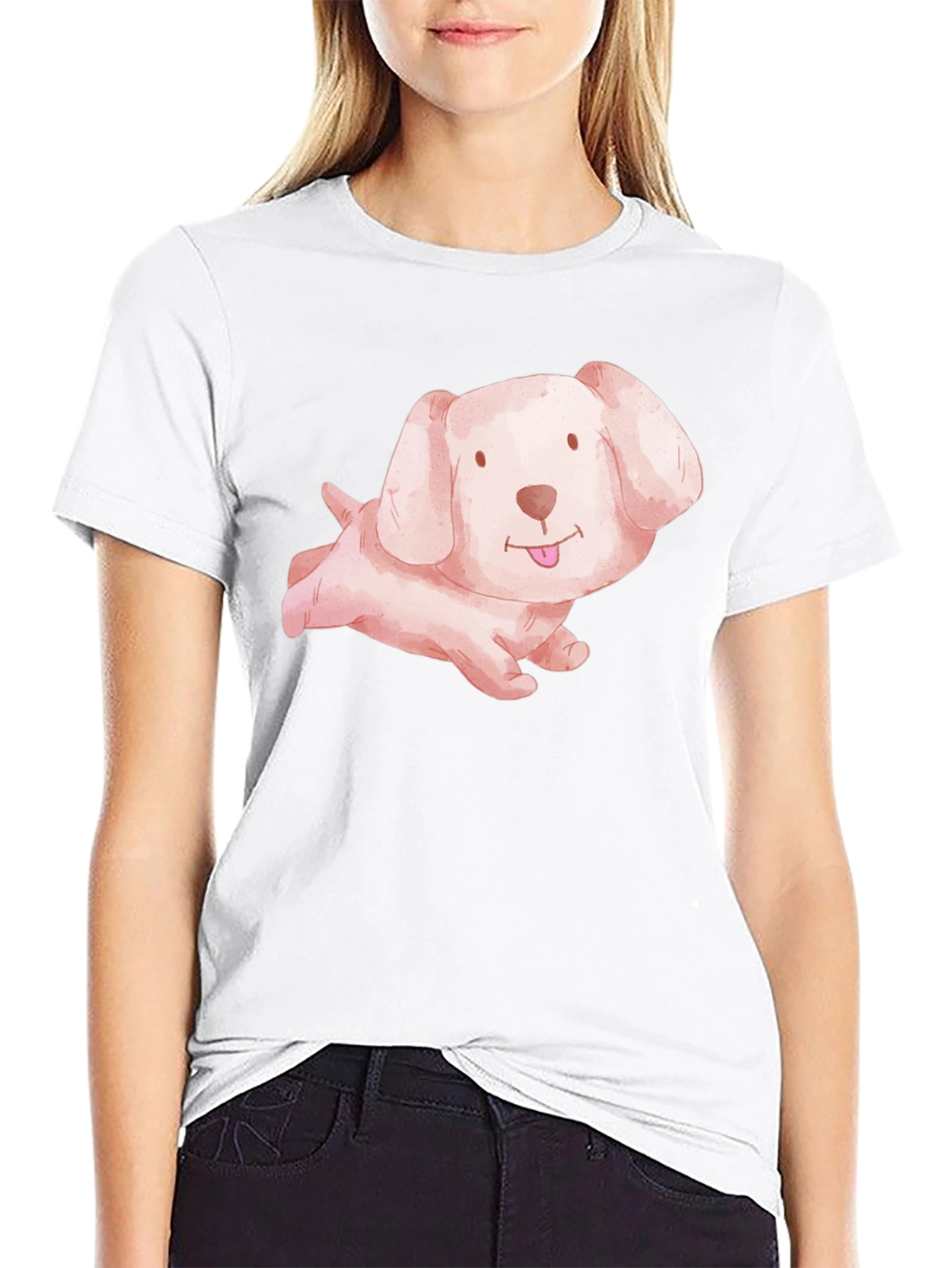 Cute Puppy Dog Black T-Shirt