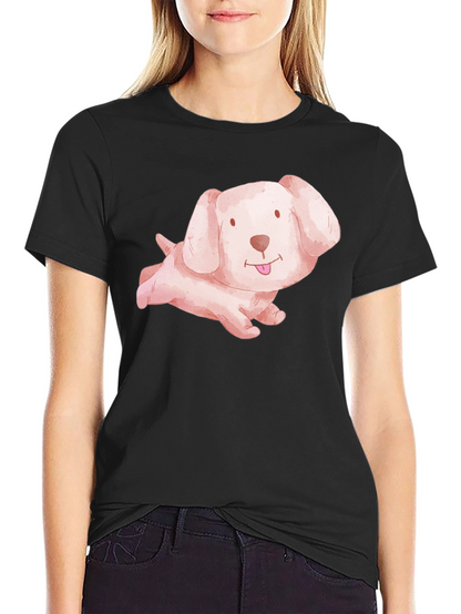 Cute Puppy Dog Black T-Shirt