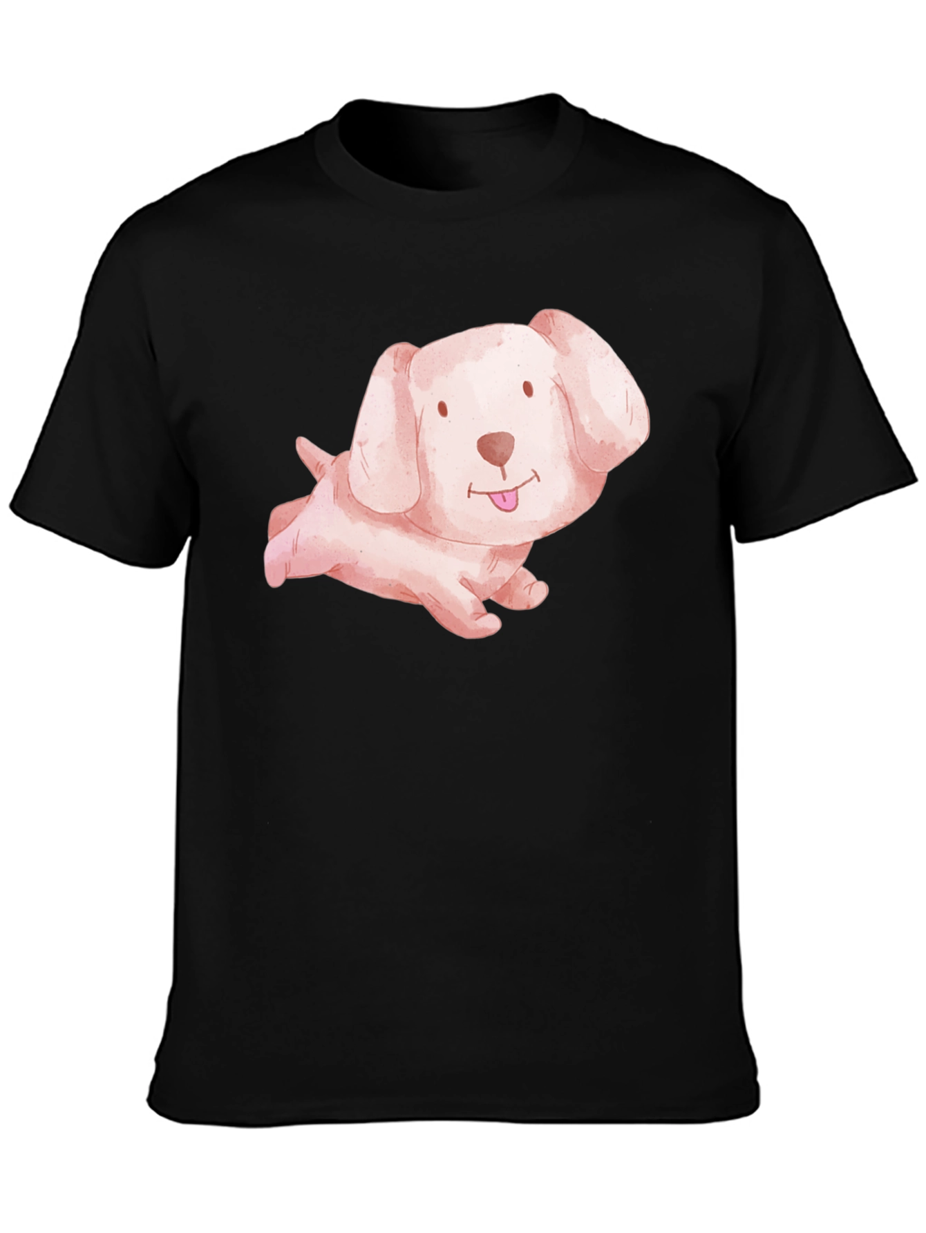 Cute Puppy Dog Black T-Shirt