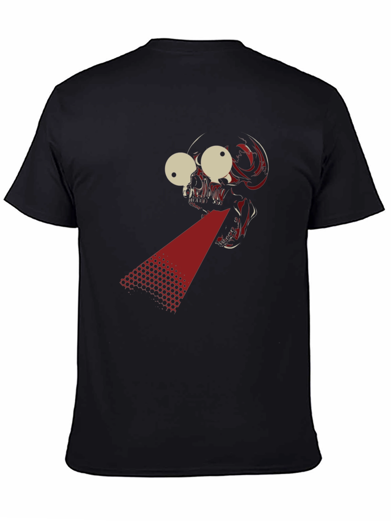 Laser Skull Graphic T-Shirt - Bold Black Tee
