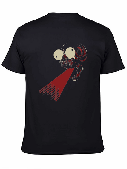Laser Skull Graphic T-Shirt - Bold Black Tee