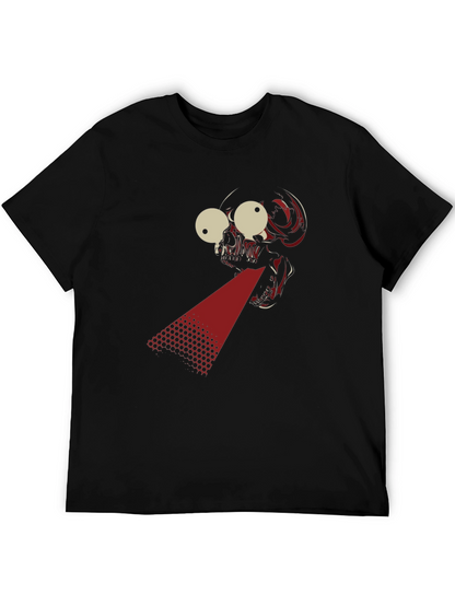 Laser Skull Graphic T-Shirt - Bold Black Tee