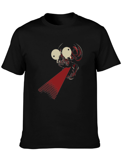 Laser Skull Graphic T-Shirt - Bold Black Tee