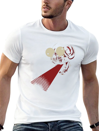Laser Skull Graphic T-Shirt - Bold Black Tee
