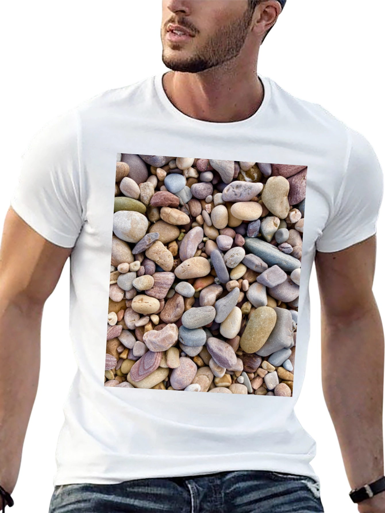 Rocky Beach T-Shirt - Coastal Stone Design