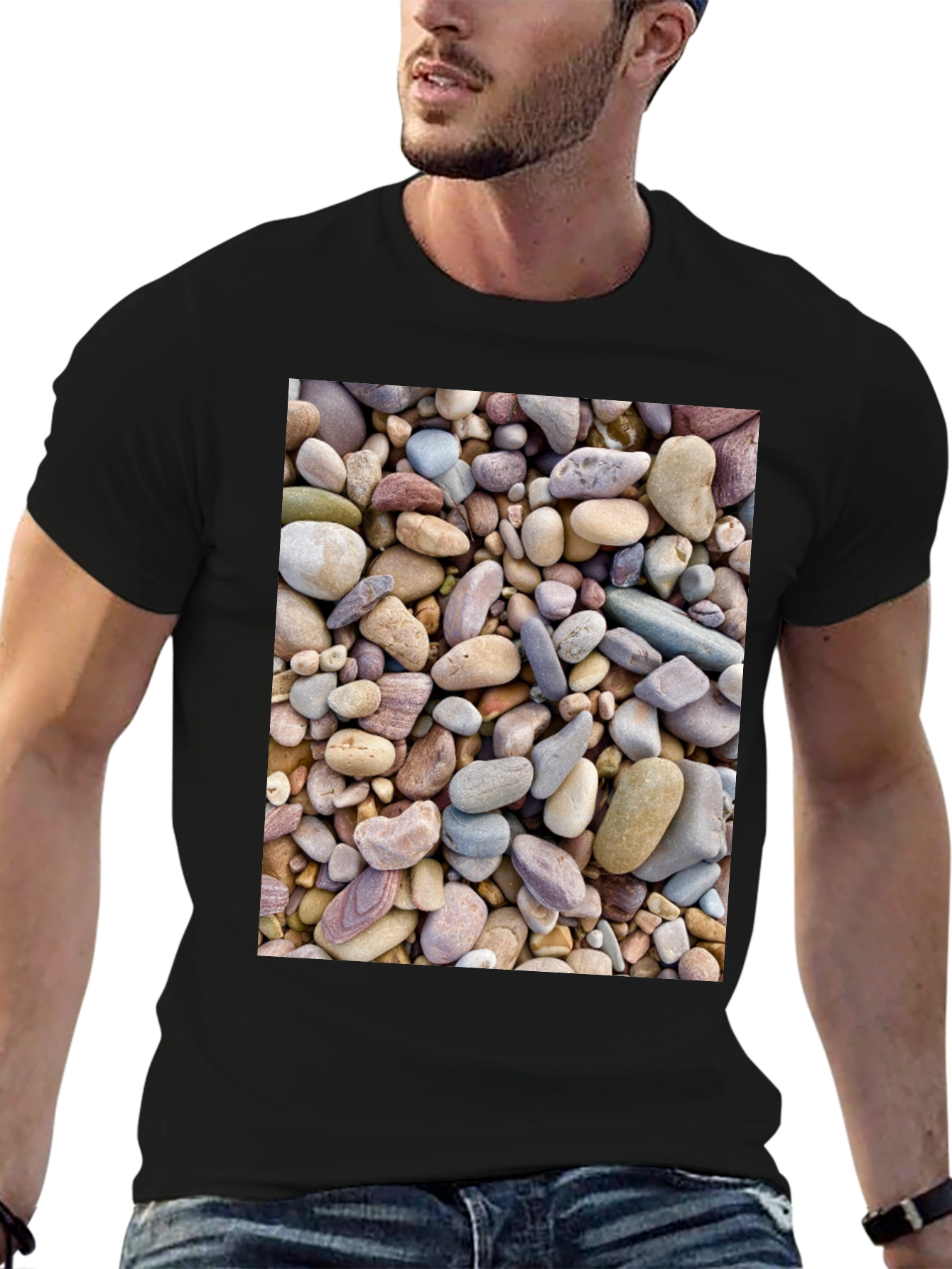 Rocky Beach T-Shirt - Coastal Stone Design