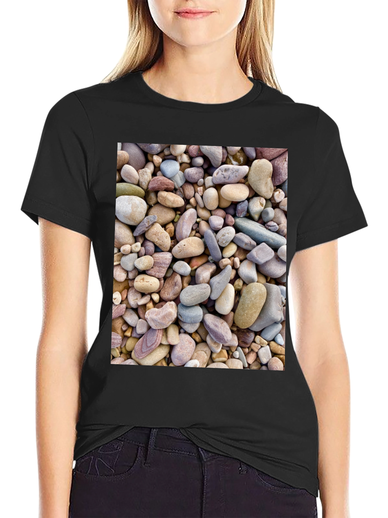 Rocky Beach T-Shirt - Coastal Stone Design