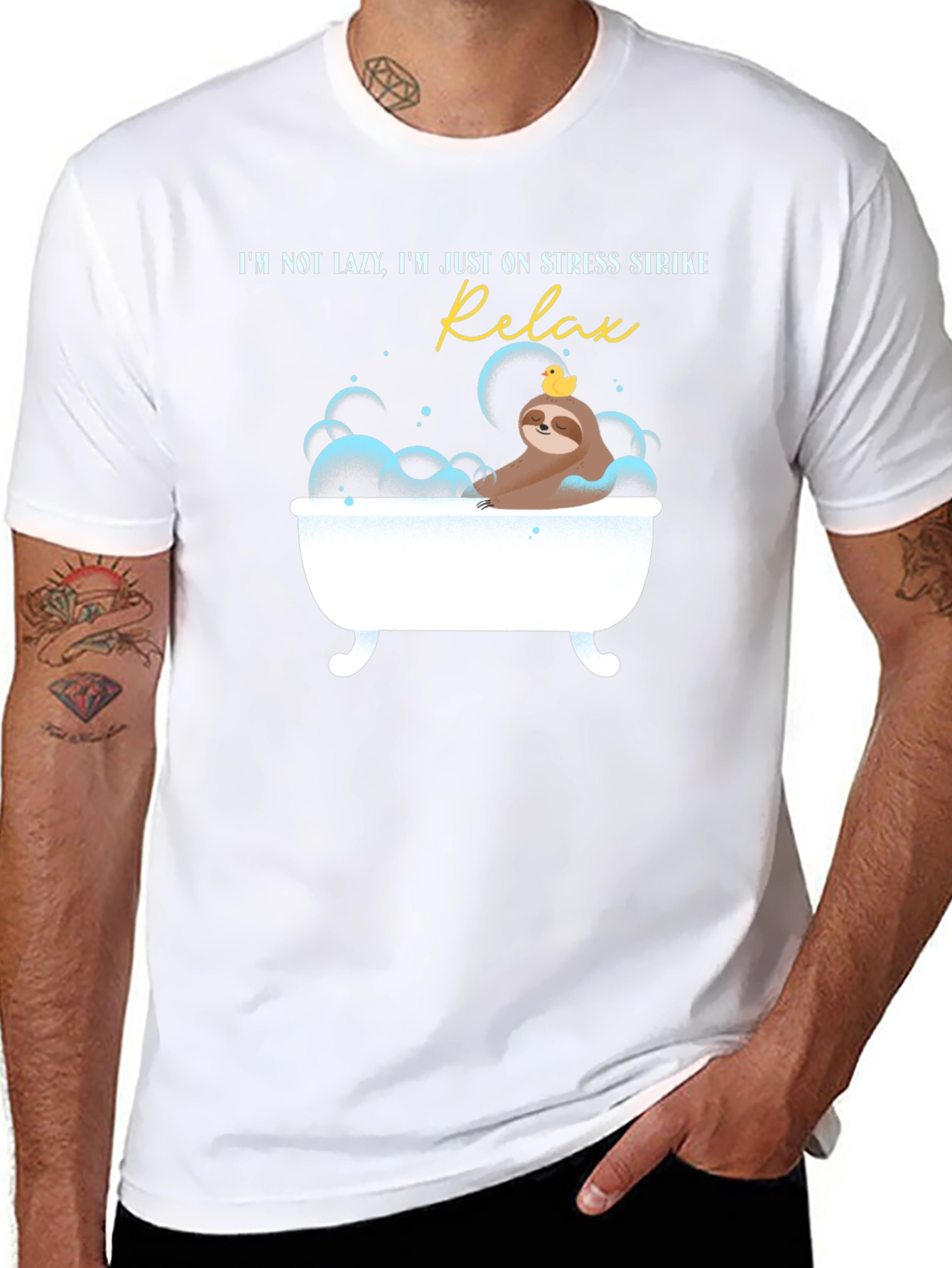 Relax Stress Strike Sloth Graphic T-Shirt