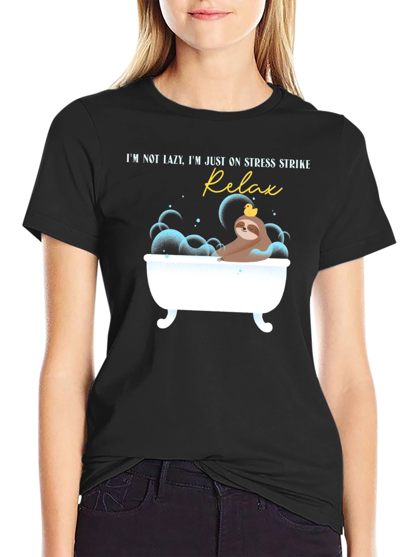 Relax Stress Strike Sloth Graphic T-Shirt