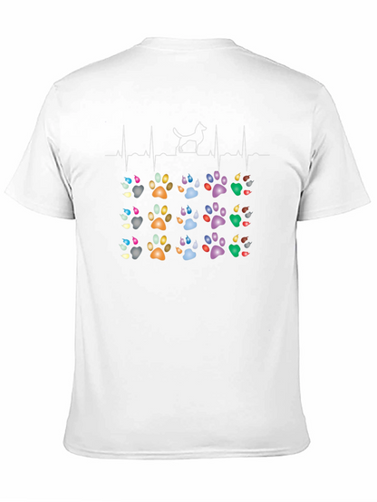 Dog Paw Heartbeat T-Shirt - Pet Lover Tee
