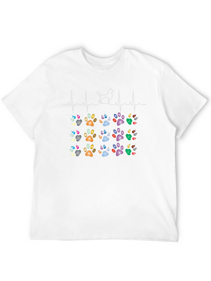 Dog Paw Heartbeat T-Shirt - Pet Lover Tee