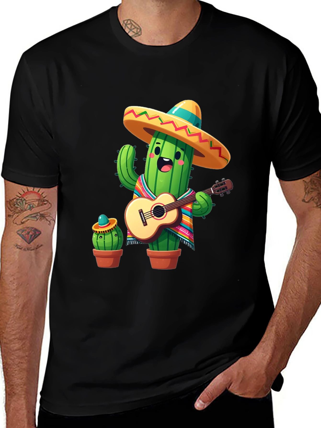 Cactus Mariachi Graphic Tee - Playful Design