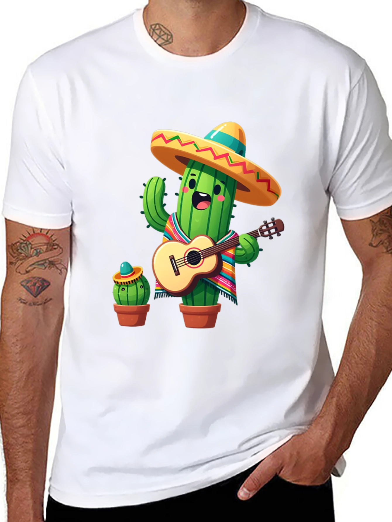 Cactus Mariachi Graphic Tee - Playful Design