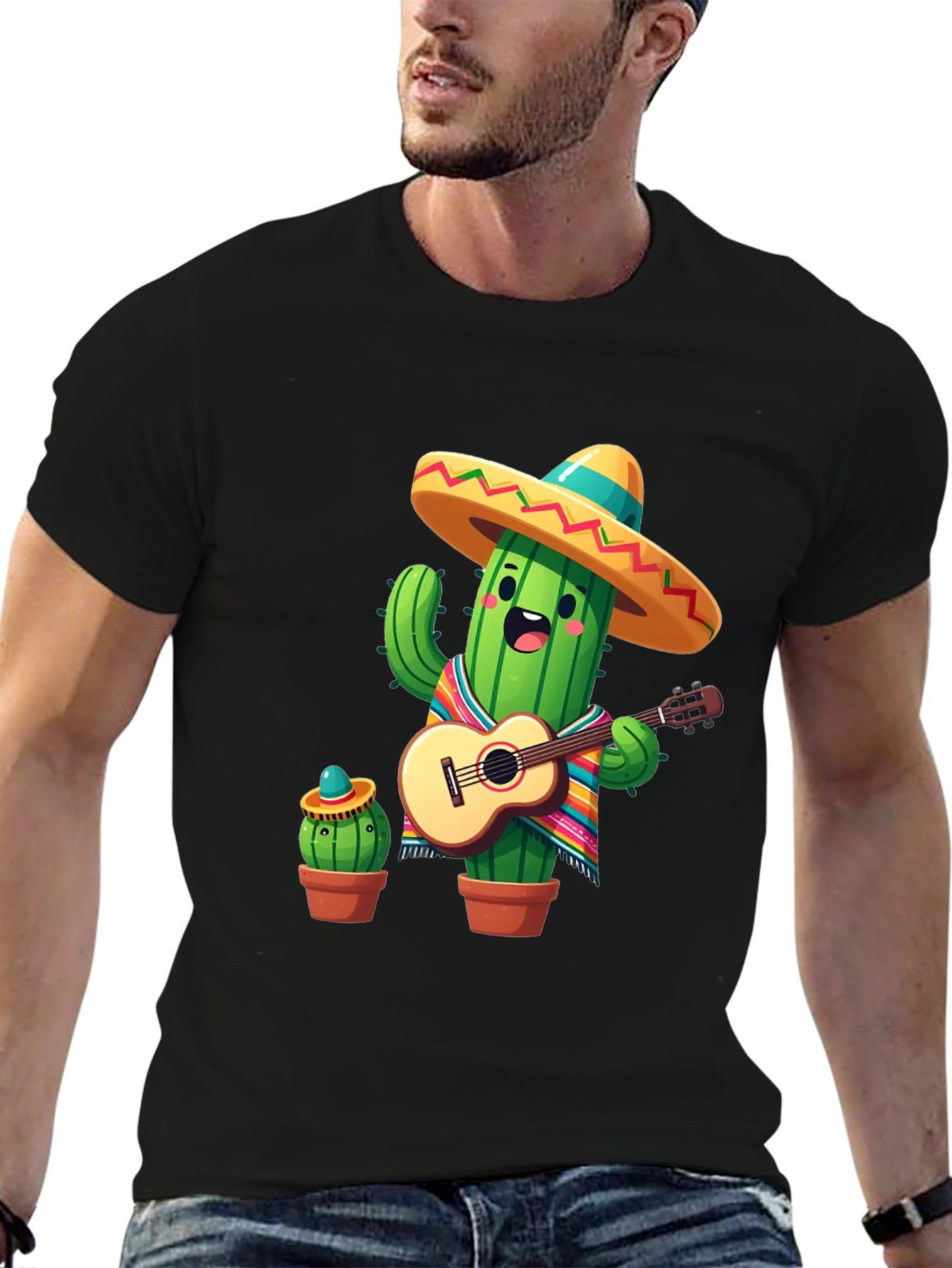 Cactus Mariachi Graphic Tee - Playful Design