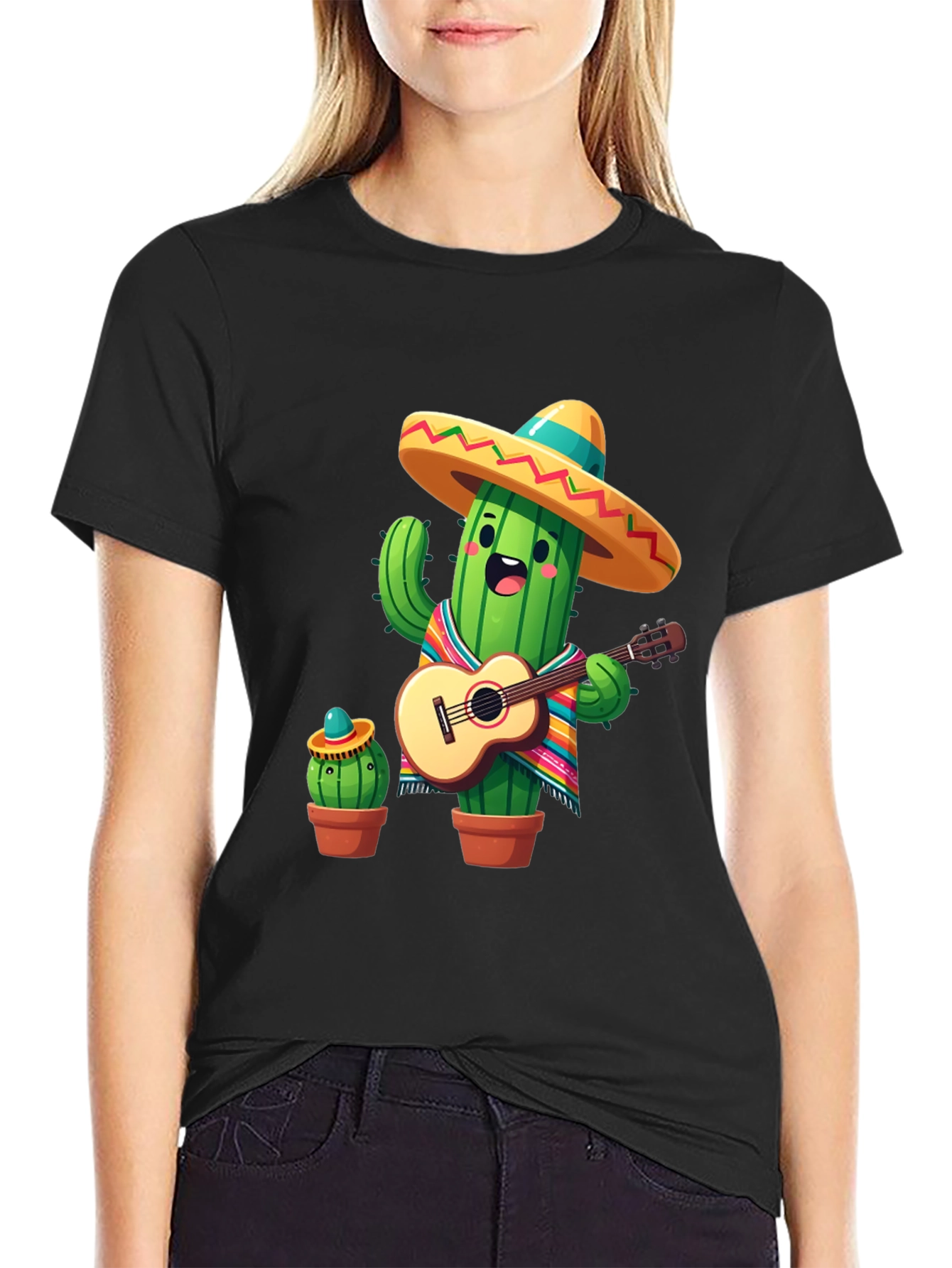 Cactus Mariachi Graphic Tee - Playful Design