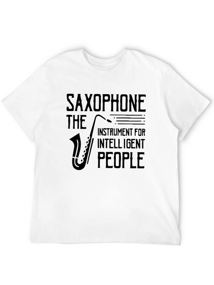 Saxophone Intelligent People Graphic Tee - Black