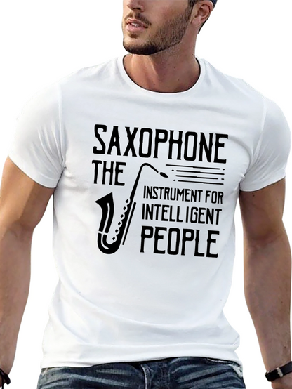 Saxophone Intelligent People Graphic Tee - Black