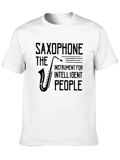 Saxophone Intelligent People Graphic Tee - Black