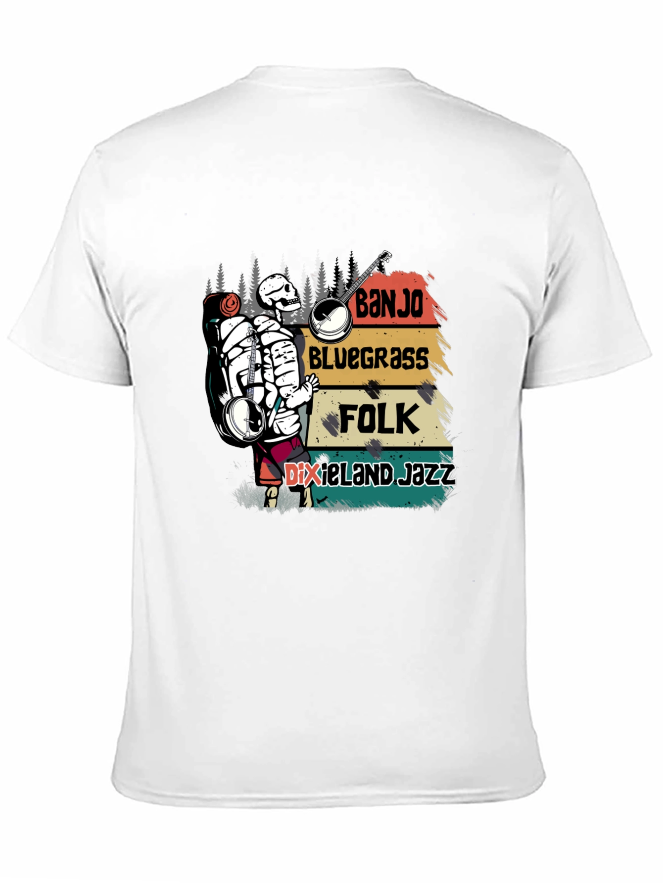 Banjo Skeleton Music T-Shirt