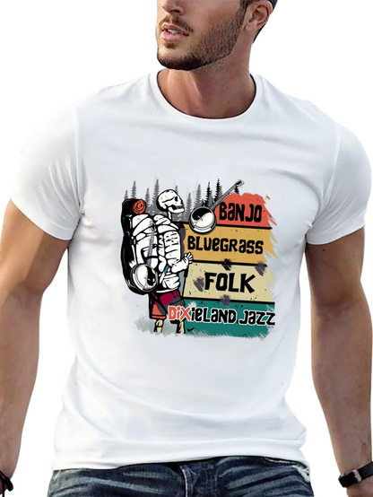 Banjo Skeleton Music T-Shirt