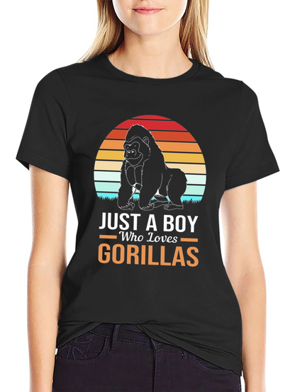 Just A Boy Who Loves Gorillas T-Shirt