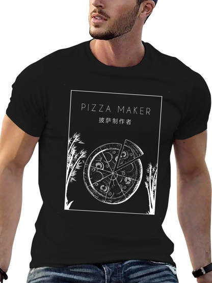 Pizza Maker Graphic T-Shirt - Casual Crew Neck Tee