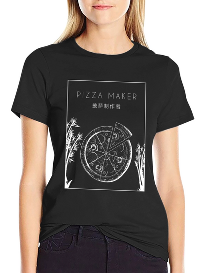 Pizza Maker Graphic T-Shirt - Casual Crew Neck Tee