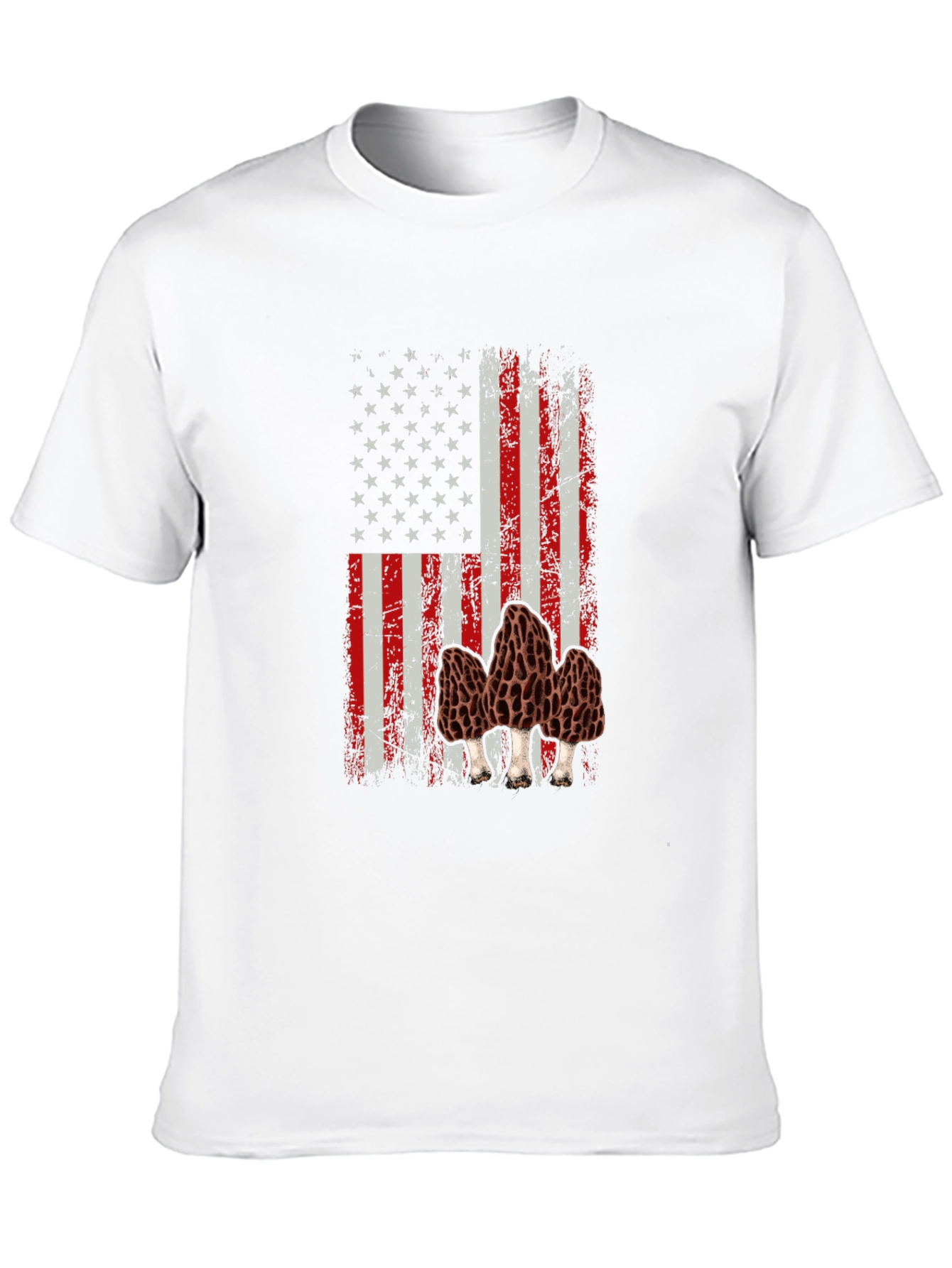 American Flag Morel Mushroom Graphic T-Shirt